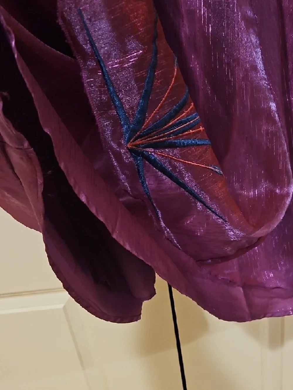 Disney Purple Elsa Sequin Velvet Dress with Teal Gem For Little Queen 7-8 - Picture 4 of 10